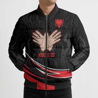 Personalized Shqipe Albania Nation Flag Bomber Puffer Jacket Kuq E Zi Tiranaproud Albanian - Wonder Print Shop