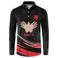 Personalized Shqipe Albania Nation Flag Button Sweatshirt Kuq E Zi Tiranaproud Albanian - Wonder Print Shop