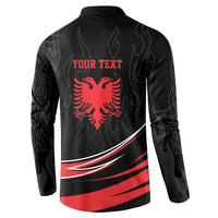 Personalized Shqipe Albania Nation Flag Button Sweatshirt Kuq E Zi Tiranaproud Albanian - Wonder Print Shop