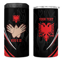 Personalized Shqipe Albania Nation Flag 4 in 1 Can Cooler Tumbler Kuq E Zi Tiranaproud Albanian - Wonder Print Shop