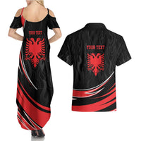 Personalized Shqipe Albania Nation Flag Couples Matching Summer Maxi Dress and Hawaiian Shirt Kuq E Zi Tiranaproud Albanian - Wonder Print Shop