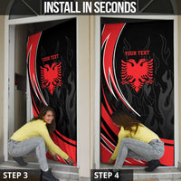 Personalized Shqipe Albania Nation Flag Door Cover Kuq E Zi Tiranaproud Albanian - Wonder Print Shop