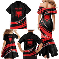 Personalized Shqipe Albania Nation Flag Family Matching Mermaid Dress and Hawaiian Shirt Kuq E Zi Tiranaproud Albanian - Wonder Print Shop