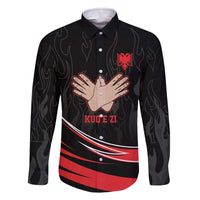 Personalized Shqipe Albania Nation Flag Family Matching Off The Shoulder Long Sleeve Dress and Hawaiian Shirt Kuq E Zi Tiranaproud Albanian - Wonder Print Shop