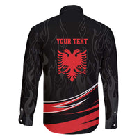 Personalized Shqipe Albania Nation Flag Family Matching Off The Shoulder Long Sleeve Dress and Hawaiian Shirt Kuq E Zi Tiranaproud Albanian - Wonder Print Shop
