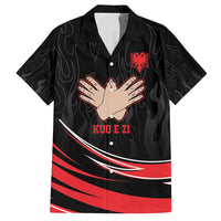 Personalized Shqipe Albania Nation Flag Family Matching Off Shoulder Short Dress and Hawaiian Shirt Kuq E Zi Tiranaproud Albanian - Wonder Print Shop