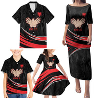 Personalized Shqipe Albania Nation Flag Family Matching Puletasi and Hawaiian Shirt Kuq E Zi Tiranaproud Albanian - Wonder Print Shop