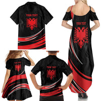 Personalized Shqipe Albania Nation Flag Family Matching Summer Maxi Dress and Hawaiian Shirt Kuq E Zi Tiranaproud Albanian - Wonder Print Shop