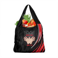Personalized Shqipe Albania Nation Flag Grocery Bag Kuq E Zi Tiranaproud Albanian - Wonder Print Shop