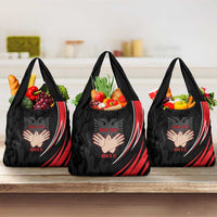Personalized Shqipe Albania Nation Flag Grocery Bag Kuq E Zi Tiranaproud Albanian - Wonder Print Shop