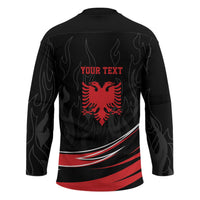 Personalized Shqipe Albania Nation Flag Hockey Jersey Kuq E Zi Tiranaproud Albanian - Wonder Print Shop