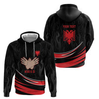 Personalized Shqipe Albania Nation Flag Hoodie Kuq E Zi Tiranaproud Albanian - Wonder Print Shop