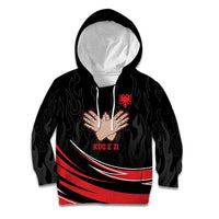 Personalized Shqipe Albania Nation Flag Kid Hoodie Kuq E Zi Tiranaproud Albanian - Wonder Print Shop