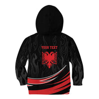 Personalized Shqipe Albania Nation Flag Kid Hoodie Kuq E Zi Tiranaproud Albanian - Wonder Print Shop
