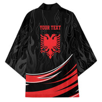 Personalized Shqipe Albania Nation Flag Kimono Kuq E Zi Tiranaproud Albanian - Wonder Print Shop