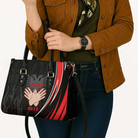 Personalized Shqipe Albania Nation Flag Leather Bag Kuq E Zi Tiranaproud Albanian - Wonder Print Shop