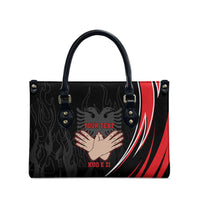 Personalized Shqipe Albania Nation Flag Leather Bag Kuq E Zi Tiranaproud Albanian - Wonder Print Shop