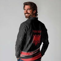 Personalized Shqipe Albania Nation Flag Long Sleeve Polo Shirt Kuq E Zi Tiranaproud Albanian - Wonder Print Shop