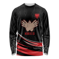 Personalized Shqipe Albania Nation Flag Long Sleeve Shirt Kuq E Zi Tiranaproud Albanian - Wonder Print Shop