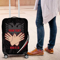 Personalized Shqipe Albania Nation Flag Luggage Cover Kuq E Zi Tiranaproud Albanian - Wonder Print Shop