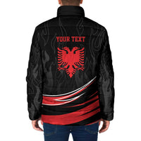 Personalized Shqipe Albania Nation Flag Padded Jacket Kuq E Zi Tiranaproud Albanian - Wonder Print Shop
