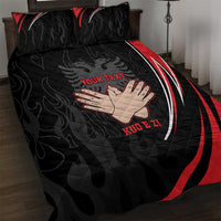 Personalized Shqipe Albania Nation Flag Quilt Bed Set Kuq E Zi Tiranaproud Albanian - Wonder Print Shop