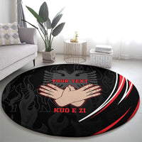 Personalized Shqipe Albania Nation Flag Round Carpet Kuq E Zi Tiranaproud Albanian - Wonder Print Shop