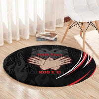 Personalized Shqipe Albania Nation Flag Round Carpet Kuq E Zi Tiranaproud Albanian - Wonder Print Shop