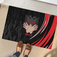 Personalized Shqipe Albania Nation Flag Rubber Doormat Kuq E Zi Tiranaproud Albanian - Wonder Print Shop