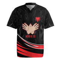 Personalized Shqipe Albania Nation Flag Rugby Jersey Kuq E Zi Tiranaproud Albanian - Wonder Print Shop