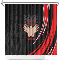 Personalized Shqipe Albania Nation Flag Shower Curtain Kuq E Zi Tiranaproud Albanian - Wonder Print Shop