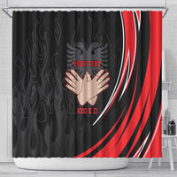 Personalized Shqipe Albania Nation Flag Shower Curtain Kuq E Zi Tiranaproud Albanian - Wonder Print Shop