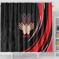 Personalized Shqipe Albania Nation Flag Shower Curtain Kuq E Zi Tiranaproud Albanian - Wonder Print Shop