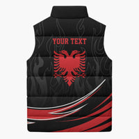 Personalized Shqipe Albania Nation Flag Sleeveless Puffer Jacket Kuq E Zi Tiranaproud Albanian - Wonder Print Shop