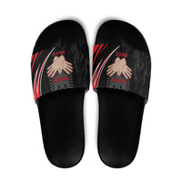 Personalized Shqipe Albania Nation Flag Slide Sandals Kuq E Zi Tiranaproud Albanian - Wonder Print Shop