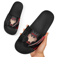 Personalized Shqipe Albania Nation Flag Slide Sandals Kuq E Zi Tiranaproud Albanian - Wonder Print Shop