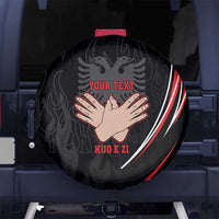 Personalized Shqipe Albania Nation Flag Spare Tire Cover Kuq E Zi Tiranaproud Albanian - Wonder Print Shop