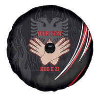 Personalized Shqipe Albania Nation Flag Spare Tire Cover Kuq E Zi Tiranaproud Albanian - Wonder Print Shop