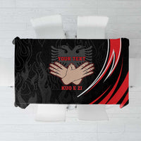 Personalized Shqipe Albania Nation Flag Tablecloth Kuq E Zi Tiranaproud Albanian - Wonder Print Shop