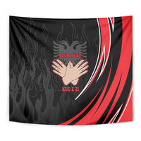 Personalized Shqipe Albania Nation Flag Tapestry Kuq E Zi Tiranaproud Albanian - Wonder Print Shop