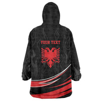 Personalized Shqipe Albania Nation Flag Wearable Blanket Hoodie Kuq E Zi Tiranaproud Albanian - Wonder Print Shop