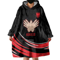 Personalized Shqipe Albania Nation Flag Wearable Blanket Hoodie Kuq E Zi Tiranaproud Albanian - Wonder Print Shop