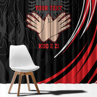 Personalized Shqipe Albania Nation Flag Window Curtain Kuq E Zi Tiranaproud Albanian - Wonder Print Shop