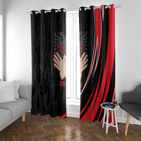 Personalized Shqipe Albania Nation Flag Window Curtain Kuq E Zi Tiranaproud Albanian - Wonder Print Shop