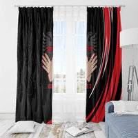 Personalized Shqipe Albania Nation Flag Window Curtain Kuq E Zi Tiranaproud Albanian - Wonder Print Shop