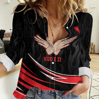 Personalized Shqipe Albania Nation Flag Women Casual Shirt Kuq E Zi Tiranaproud Albanian - Wonder Print Shop