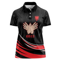 Personalized Shqipe Albania Nation Flag Women Polo Shirt Kuq E Zi Tiranaproud Albanian - Wonder Print Shop