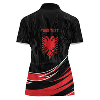 Personalized Shqipe Albania Nation Flag Women Polo Shirt Kuq E Zi Tiranaproud Albanian - Wonder Print Shop