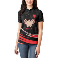 Personalized Shqipe Albania Nation Flag Women Polo Shirt Kuq E Zi Tiranaproud Albanian - Wonder Print Shop