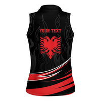 Personalized Shqipe Albania Nation Flag Women Sleeveless Polo Shirt Kuq E Zi Tiranaproud Albanian - Wonder Print Shop